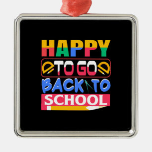 Ornamento De Metal Professora Feliz Em Voltar À Escola