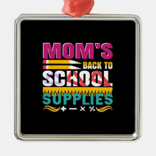 Ornamento De Metal Professora Mamãe Volta Para Suprimentos Escolares