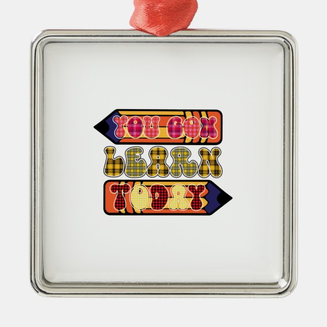 Ornamento De Metal Professora Você Aprenderá Hoje (Frente)