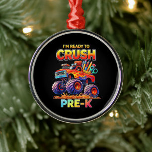 Ornamento De Metal Pronto para Esmagar Caminhão Monstro Pré-Escolar d