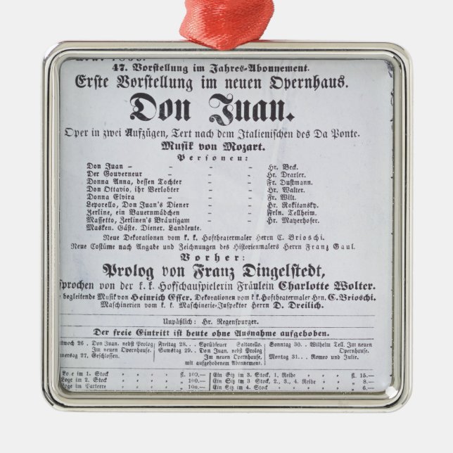 Ornamento De Metal Propaganda de poster um desempenho 'de Don Juan (Frente)
