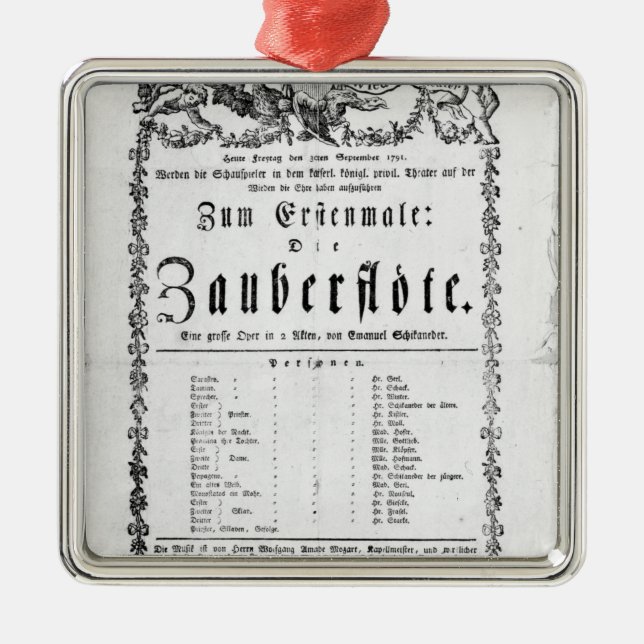 Ornamento De Metal Propaganda do poster do ` o Flute mágico (Frente)