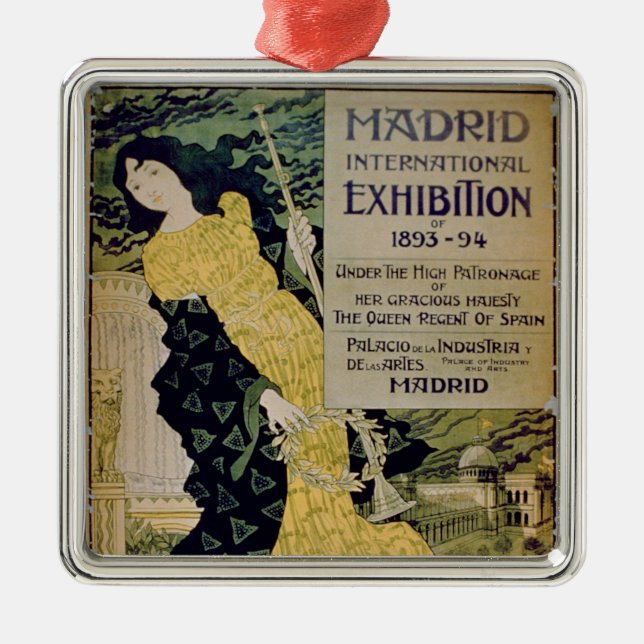 Ornamento De Metal Propaganda para 'o International Exhibi de Madrid (Frente)