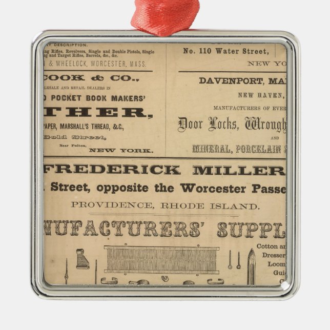 Ornamento De Metal Propagandas por nove empresas (Frente)