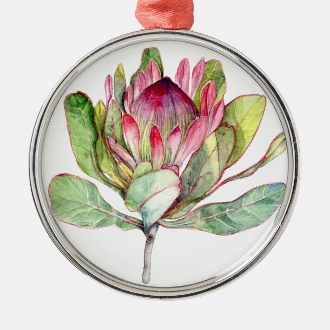 Ornamento De Metal Protea Flor (Frente)