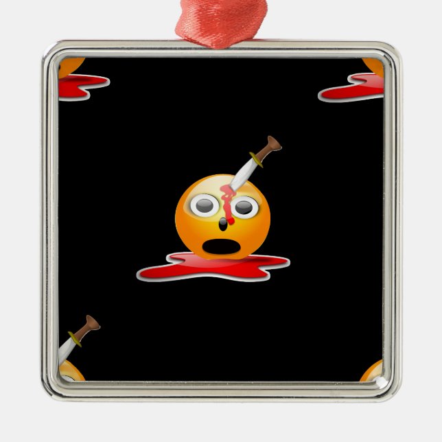 Ornamento De Metal psicopata emoji (Frente)