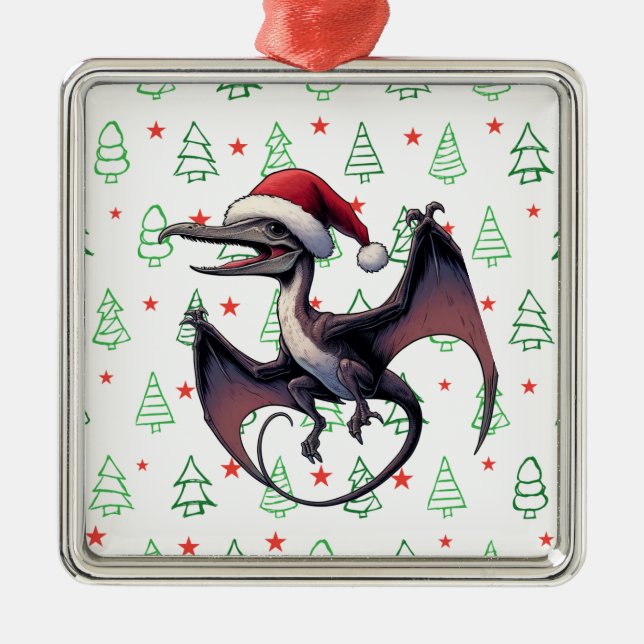 Ornamento De Metal Pterodactyl de Natal (Frente)