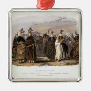 Ornamento De Metal Ptihn-Tak-Ochata, dança das mulheres de Mandan,