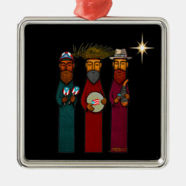 Ornamento De Metal Puerto Rican Three Wise Men – Parranda