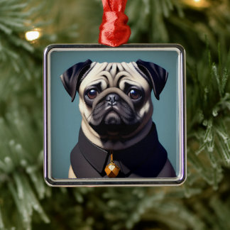 Ornamento De Metal Pug
