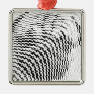 Ornamento De Metal Pug Face