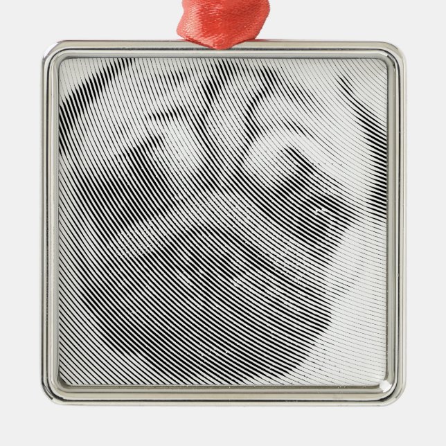 Ornamento De Metal Pug Face (Frente)