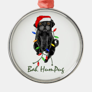 Ornamento De Metal Pug preto de Bah HumPug