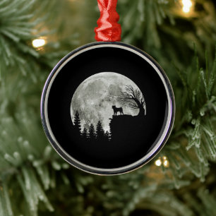 Ornamento De Metal Pug Stand On Mountain Spooky Halloween Moon