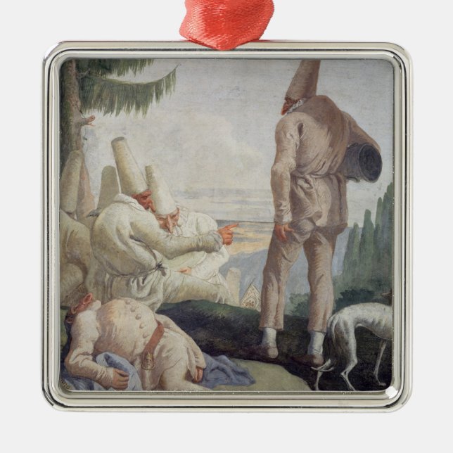 Ornamento De Metal Pulcinella no feriado (Frente)