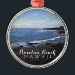 Ornamento De Metal Punalu'u Black Sand Beach Hawaii - Pinta Digital d<br><div class="desc">Aproveite esta linda foto das belas praias de areia negra da praia de Punalu'u na grande ilha do Havaí! Foto © por HawaiiSands</div>