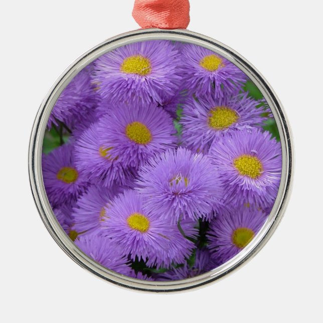 Ornamento De Metal Purple Floral (Frente)