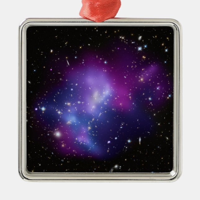 Ornamento De Metal Purple Galaxy Cluster Space Image (Frente)