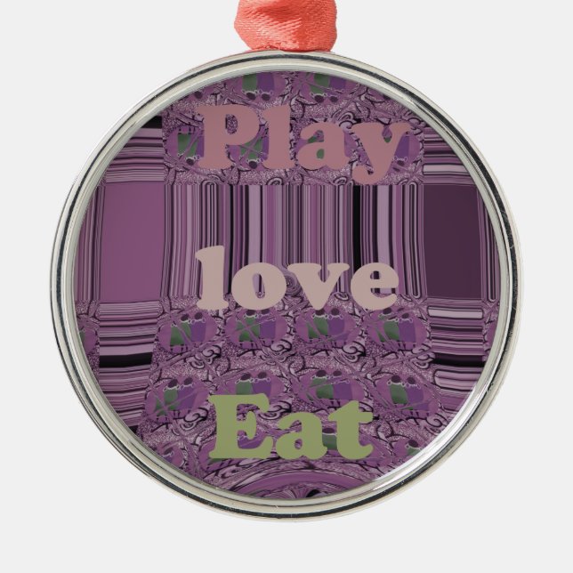 Ornamento De Metal Purple Loves & Play Come Africa South Traditional (Frente)