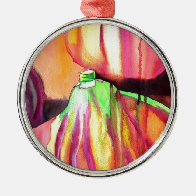 Ornamento De Metal Púrpura Figos originais pintura à água (Frente)