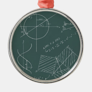 Ornamento De Metal Quadro-negro da matemática