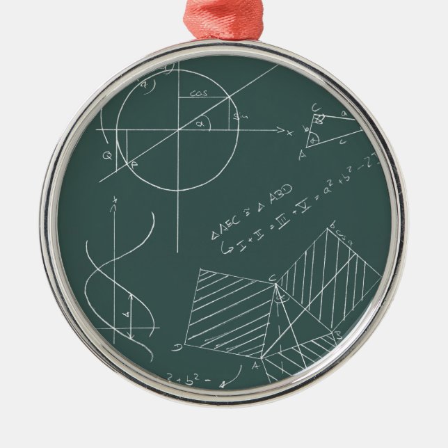 Ornamento De Metal Quadro-negro da matemática (Frente)
