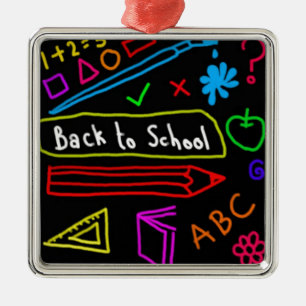 Ornamento De Metal Quadro Negro De Volta À Escola