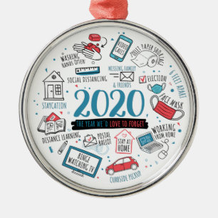 Ornamento De Metal Quarentena 2020 Comemorativa de Natal
