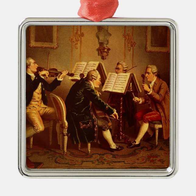 Ornamento De Metal Quarteto de cordas (Frente)
