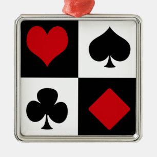 Ornamento De Metal Quatro naipes de cartão