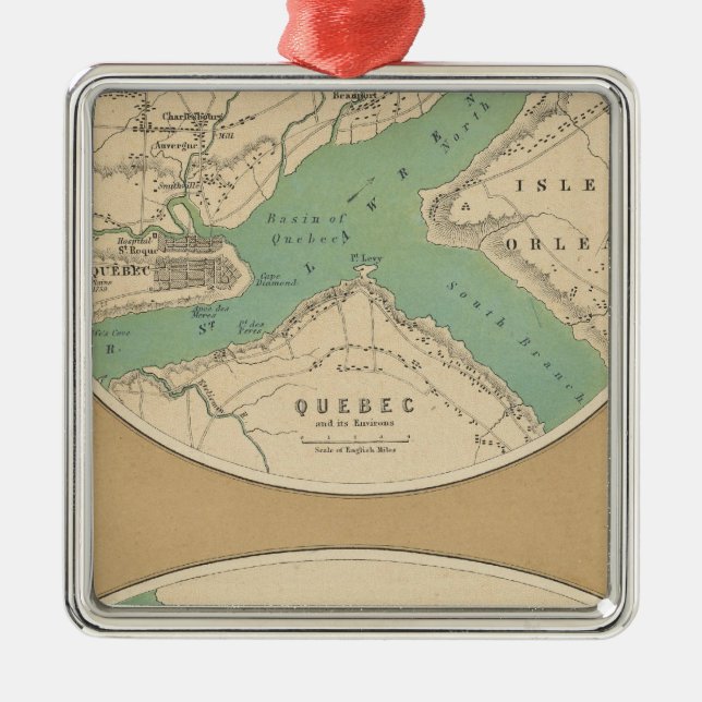 Ornamento De Metal Quebec e seus Ambientes (Frente)