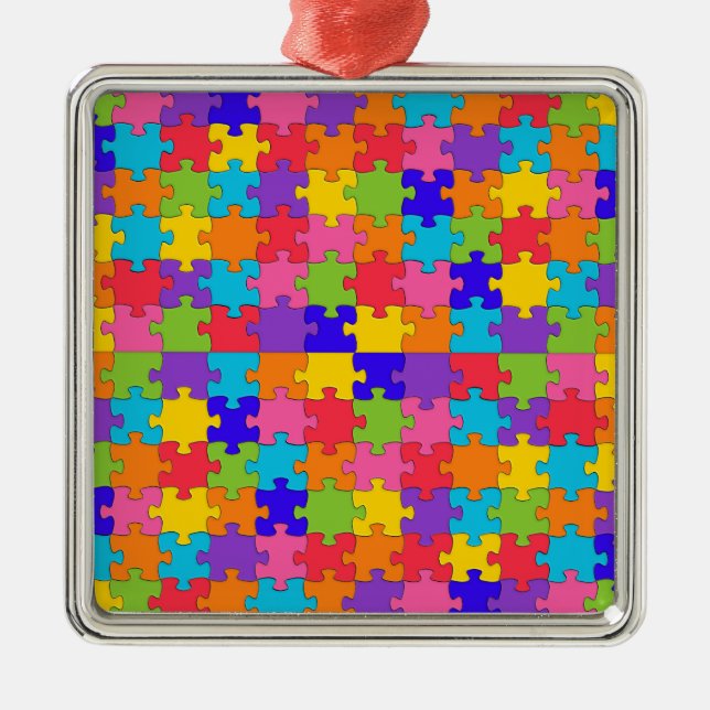 Ornamento De Metal quebra-cabeça de autismo (Frente)