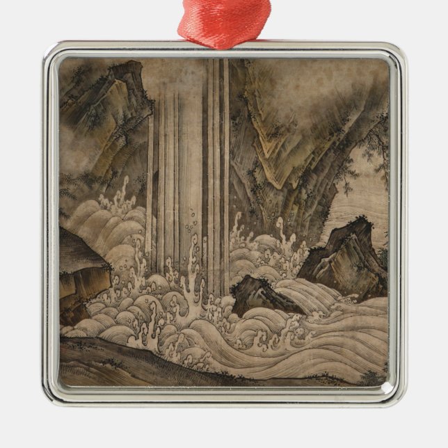 Ornamento De Metal Quebra d'água (Arte da Paisagem Japonesa) (Kano Mo (Frente)