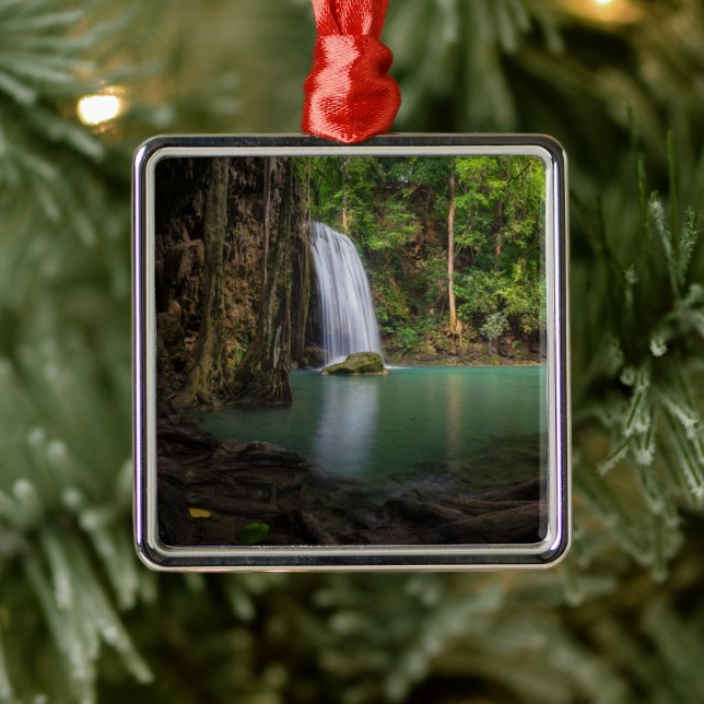Ornamento De Metal Quedas | Primavera RainForest Waterfall Tailândia (Árvore)