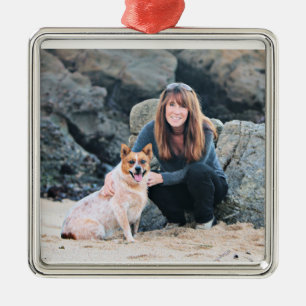 Ornamento De Metal Queensland Heeler vermelho - Lucy