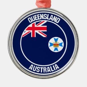 Ornamento De Metal Queensland Round Emblem