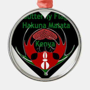 Ornamento De Metal Quênia: Hakuna Matata Swahili   Abstrato Borboleta