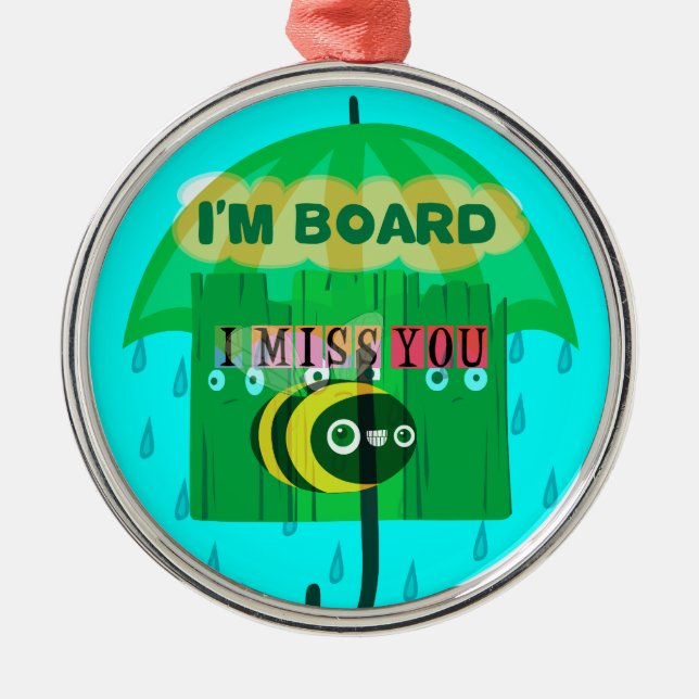 Ornamento De Metal Querida, Sinto Tanta Falta De Ti (Frente)