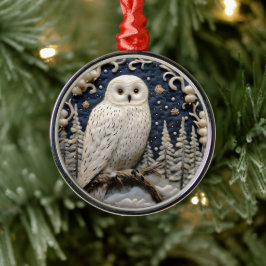Ornamento De Metal Quirstmas de Animais da Floresta Branca em 3D