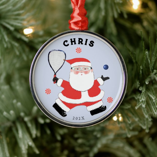 Ornamento De Metal Racquetball Holiday Keepsaem Gift (Árvore)