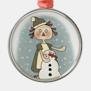 Ornamento De Metal Ragdoll e Ornament Snowman