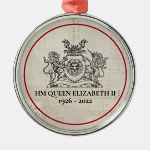 Ornamento De Metal Rainha comemorativa Elizabeth II 1926-2022