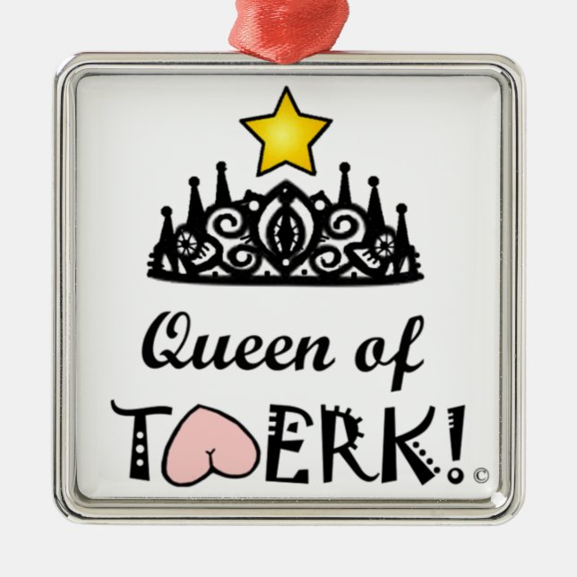 Ornamento De Metal Rainha da estrela de Twerk (Frente)