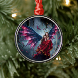 Ornamento De Metal Rainha das Fadas da Fantasia Sombria com Asas de B