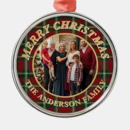 Ornamento De Metal Ralph Lauren Tartan Plaid Family Photo Christmas