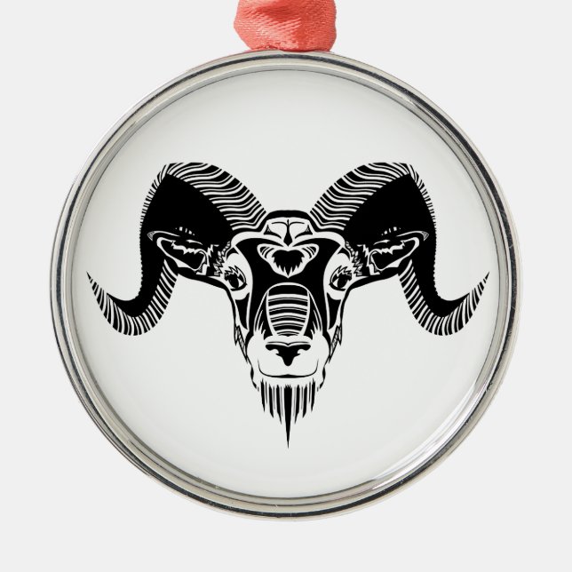 Ornamento De Metal ram selvagem (Frente)