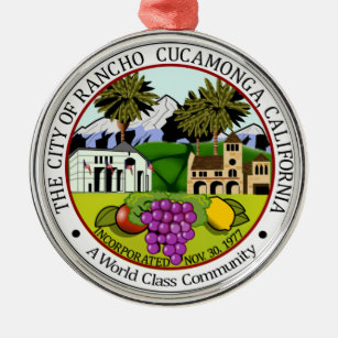 Ornamento De Metal Rancho Cucamonga (Califórnia) City Seal