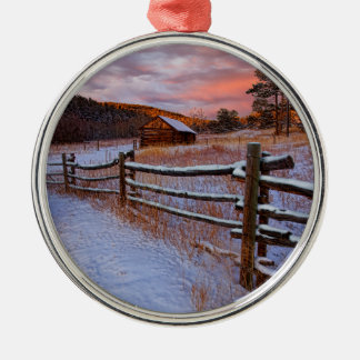 Ornamento De Metal Rancho da neve