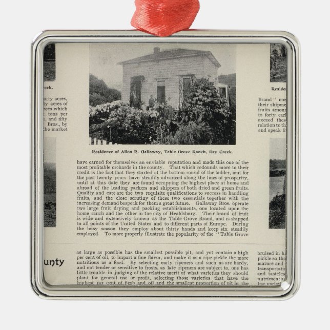 Ornamento De Metal Rancho do bosque da mesa, Califórnia (Frente)