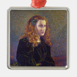 Ornamento De Metal Rapariga em Verde (por Theo van Ryszard berghe) Ce